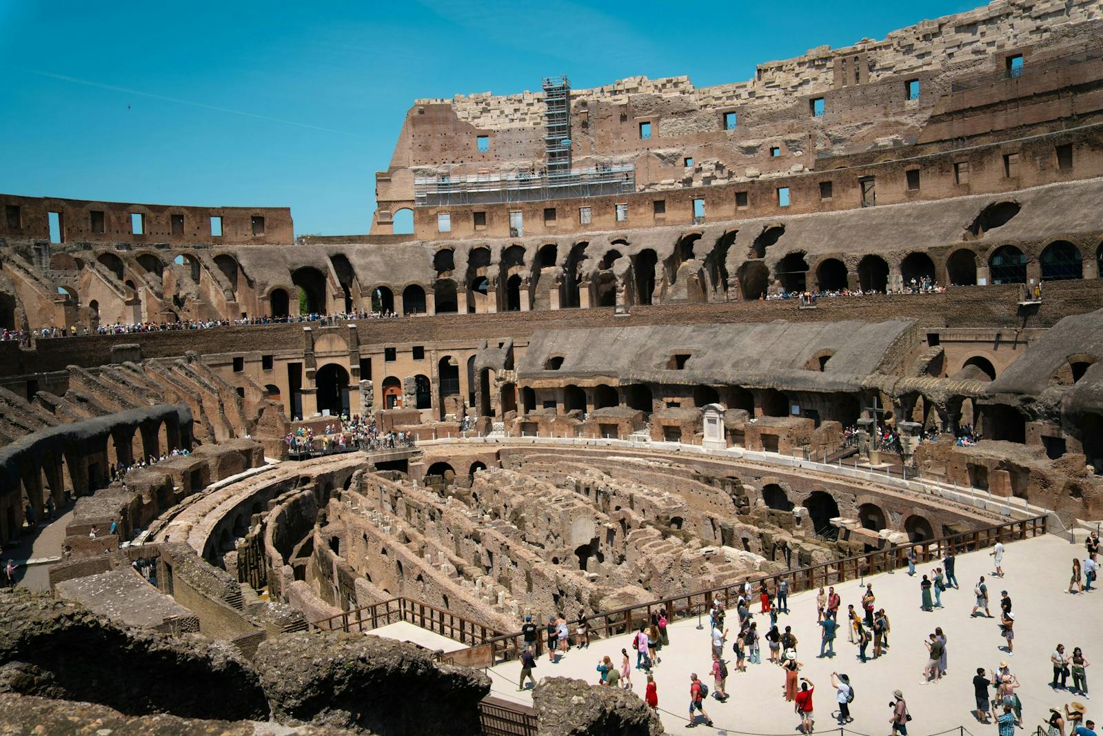 Detailed interior view of the Colosseum with crowd