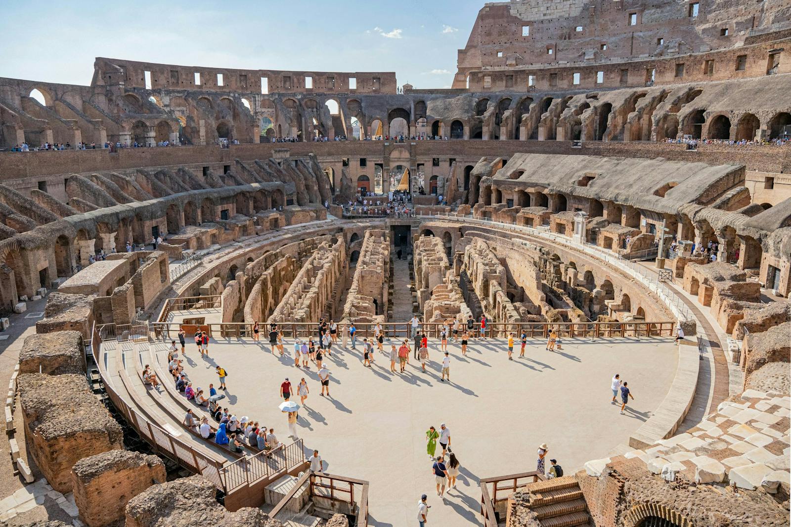 Interior view of the Colosseum and its ruins